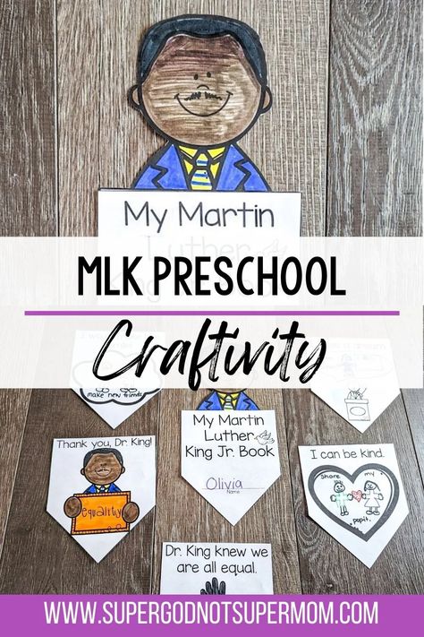 Free MLK Craftivity – Super God, Not Super Mom Mlk Preschool Activities, Mlk Preschool, Mlk Crafts, Free Preschool Activities, Teach Preschool, January Crafts, Types Of Books, Library Programs, Free Preschool