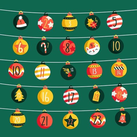 Advent Calendar Poster, Advent Calendar Graphic, New Year Advent Calendar, Advent Calendar Design Graphic, Christmas Calendar Design, Advent Calendar Graphic Design, Instagram Advent Calendar, Advent Calendar Illustration, Advent Calendar Instagram