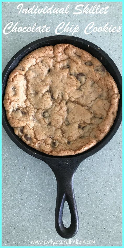 Dessert For Family, Cast Iron Skillet Cookie, Skillet Cookie Recipe, Family Around The Table, Easy Dessert Bars, Skillet Chocolate Chip Cookie, Fun Dessert, Iron Skillet Recipes, Skillet Cookie