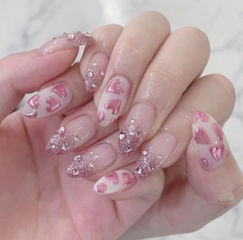 Pretty Pink Nails, Ombre Chrome, Nails Pictures, Ombre Chrome Nails, Nails Images, Pink And White Nails, Pink Chrome Nails, Asian Nails, Cute Acrylic Nail Designs