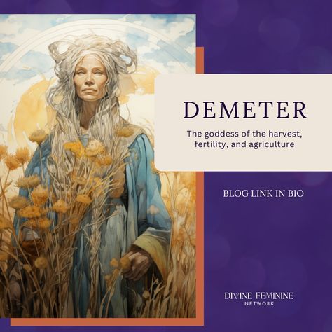 Explore the World of Demeter: Goddess of Harvest, Fertility, and Agriculture! 🌾 Discover the fascinating insights into the realm of Demeter on our blog, available now on our website. 🌿🍂 #Demeter #GoddessOfHarvest #Agriculture #Fertility #MythologyBlog #AncientGoddess Eleusinian Mysteries, Goddess Of Harvest, Demeter Goddess, Ancient Goddesses, Mother Goddess, Greek Goddess, Explore The World, Divine Feminine, Fertility