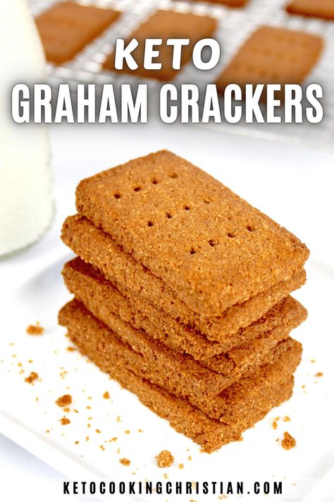 Keto Graham Crackers, Healthy Graham Crackers, Graham Crackers Recipe, Galletas Keto, Graham Cracker Recipes, Gluten Free Graham Crackers, Crackers Recipe, Low Carb Low Fat Recipes, Low Carb Low Sugar