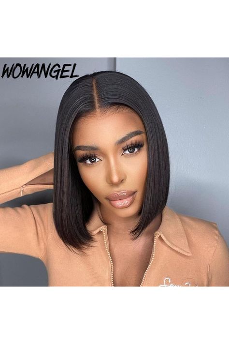 Short Bob 5x5 True Glueless Wigs 180% Density SKINLIKE Real HD Lace Closure Wig, Pre Plucked with Invisible Knots Natural Hairline Brazilian Huaman Hair No Glue Wigs 10 Inch Bob Lace Front Wigs, Glueless Wigs, Natural Black Women, Straight Lace Front Wigs, Short Bob Wigs, Lace Closure Wig, Closure Wig, Straight Human Hair, Short Wigs