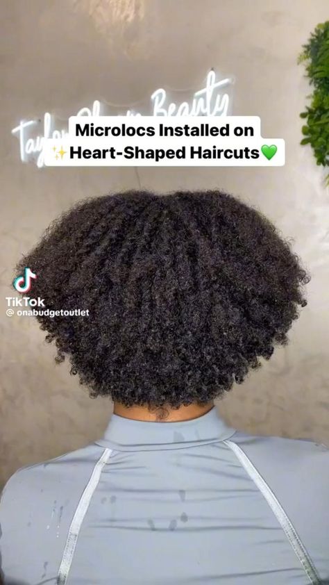 Heart Shaped Haircut, Short Microlocs, Short Twists Natural Hair, Microlocs Hairstyles, Shaped Haircut, Hairstyle Natural Hair, Micro Braids Styles, Short Hair Twist Styles, Micro Braids Hairstyles