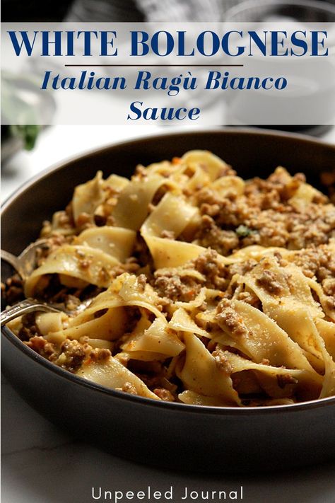 White Ragu, White Bolognese, Ragu Bianco, Ragu Bolognese, Bolognese Sauce Recipe, Ragu Recipe, Italian Pasta Dishes, Bolognese Recipe, Sauce Pasta