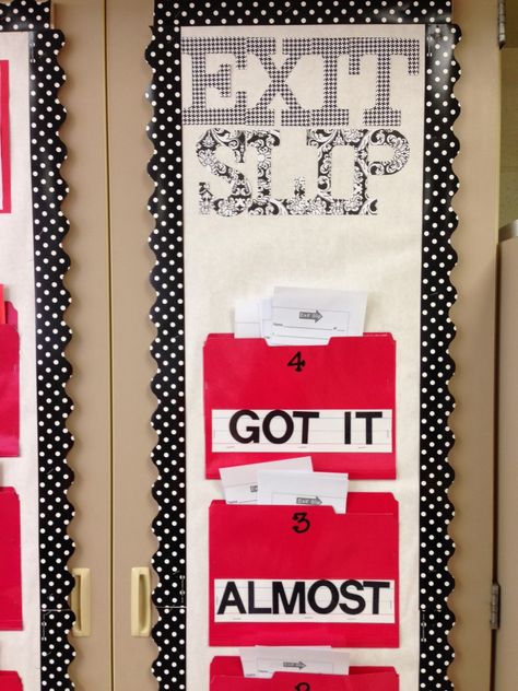 Class Organize: Exit Slip, Exit Ticket, Ticket out the Door Exit Slip, Teaching 6th Grade, Classroom Decor High School, School Doors, Class Organization, 6th Grade Science, 5th Grade Classroom, Middle School Classroom, Formative Assessment