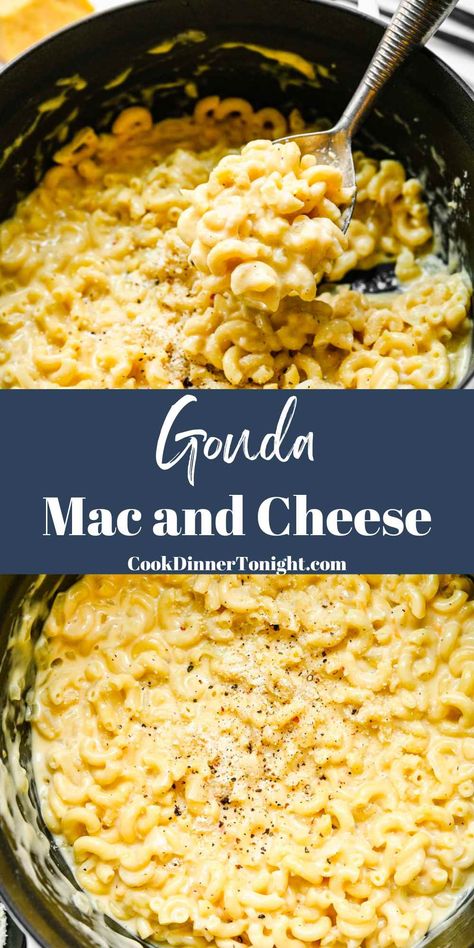 Gouda Mac and Cheese Smoked Gouda Mac And Cheese Recipe, Mac And Cheese Gouda, Mac N Cheese Velveeta, Gouda Mac And Cheese Recipe, Gouda Cheese Recipes, Smoked Gouda Mac And Cheese, Mac N Cheese Crockpot, Gouda Recipe, Gouda Mac And Cheese