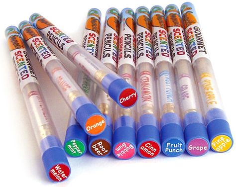 Used to have several scents of scented pencils back in elementary school. In fact these are the exact kind I had. Smelly Pencils, Newspaper Pencils, Scented Pencils, 2000s Toys, Mint Water, 2010s Nostalgia, School Store, Childhood Memories 2000, Kids Memories