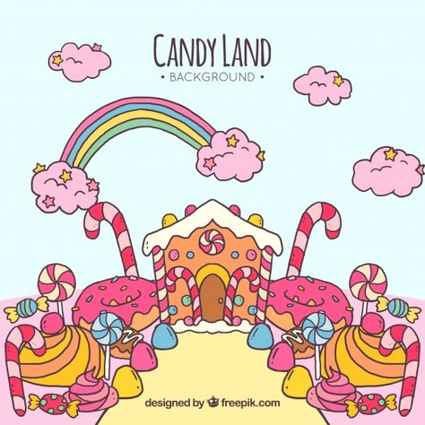 Candyland Drawing, Candy Mural, Candy Land Background, Roti Boy, Land Background, Candy Drawing, Candy Land Birthday Party, Drawing Competition, Candyland Birthday