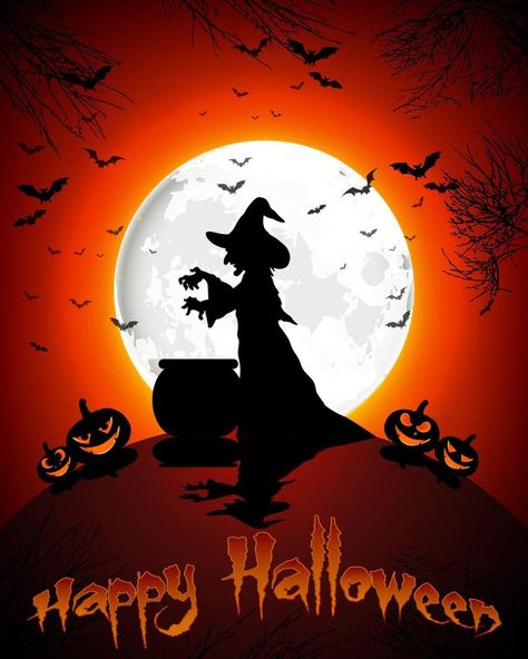 Happy Halloween background with witch and pumpkins on the full moon. vector Moon Full, Moon Vector, Halloween Background, Cats Artists, Melbourne Victoria, Witch Halloween, The Full Moon, Cat Pillow, Halloween Backgrounds