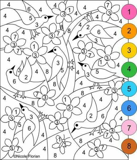 K Adult Color By Number, Color By Number Printable, Thanksgiving Color, Spring Coloring Pages, Math Coloring, Color By Numbers, Color By Number, Free Printable Coloring, Free Printable Coloring Pages