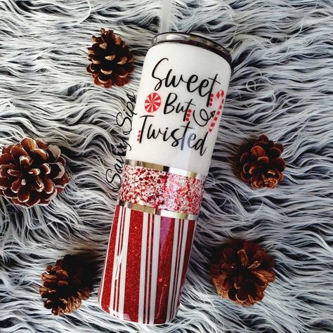 Sweet But Twisted Tumbler, Christmas Yeti Cup Designs, Candy Cane Tumblers, Epoxy Christmas Tumblers, Winter Epoxy Tumblers, Christmas Sublimation Tumblers, Christmas Tumbler Ideas Sublimation, Christmas Epoxy Tumblers Ideas, Holiday Tumbler Ideas