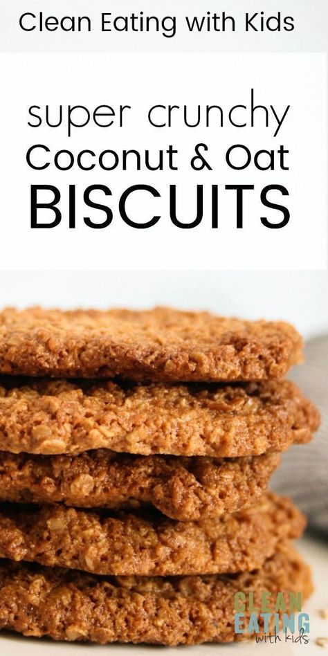 Cookies Outfit, Oat Biscuit Recipe, Anzac Cookies, Oat Biscuits, Clean Eating With Kids, Healthy Biscuits, Brownie Vegan, Anzac Biscuits, After School Snack