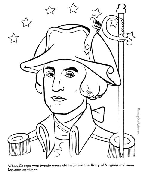 General George Washington coloring page 018 George Washington Printable, George Washington Pictures, History Coloring Pages, American History Timeline, Christmas History, History Page, History Timeline, History For Kids, Easy Coloring Pages