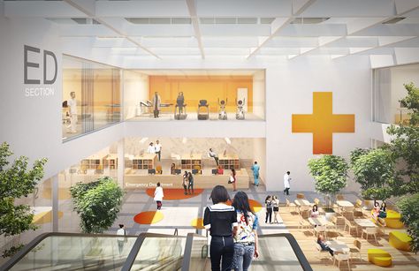 Health Center on Behance Wellness Center Design, Senior Living Design, Modular Architecture, Healthcare Interior Design, Campus Design, Hospital Architecture, Renovation Architecture, Health And Wellness Center, Healthcare Architecture