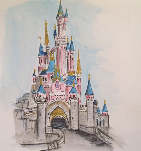 Disneyland Paris Princess castle Disneyland Paris Castle Drawing, Drawing Disney Castle, Disneyland Paris Drawing, Princess Castle Painting, Princess Castle Drawing, Disneyland Castle Drawing, Disneyland Drawings, Disneyland Sketch, Disneyland Drawing