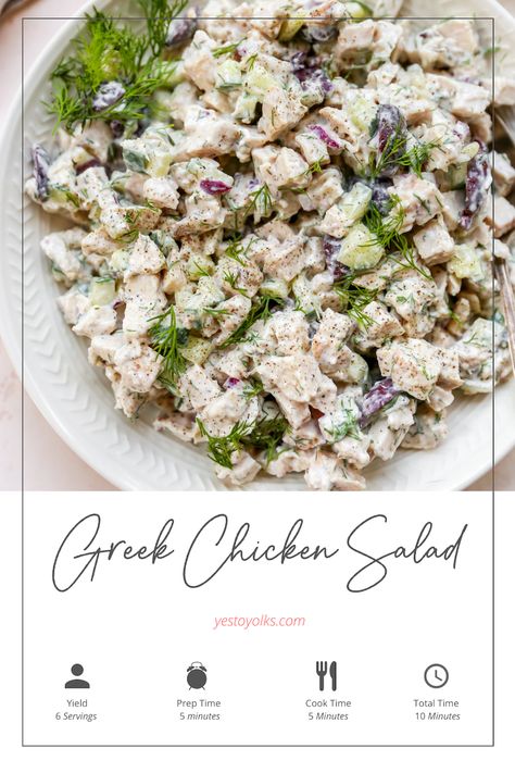 Greek Chicken Salad Greek Chicken Salad Recipe, Main Dish Salad Recipes, Baked Greek Chicken, Chicken Salads, Greek Chicken Salad, Chicken Salad Recipe Easy, Salad Salad, Chicken Salad Recipe, Chicken Salad Sandwich