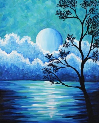 30 Creative Easy Painting Ideas for Beginners, Simple Landscape Canvas – Paintingforhome Painting Sky Ideas, Painting On Canvas Simple, Palm Tree Paintings, Easy Painting Ideas For Beginners, Creative Oil Painting, Love Birds Painting, Easy Landscape, Simple Landscape, Easy Landscape Paintings