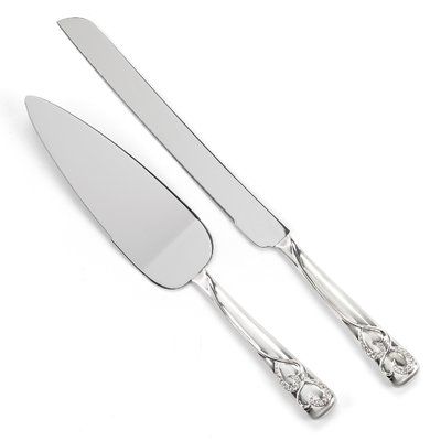 Le Prise Sparkling Love 2 Piece Serving Set Wedding Cake Serving Set, Art Deco Wedding Theme, Wedding Toppers, Wedding Cake Server Set, Heart Wedding Cakes, Cake Knife Set, Wedding Cake Servings, Wedding Cake Knife, Cake Serving Set