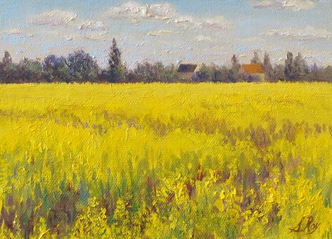 Canola Field, Farm Painting, Farm Paintings, Abstract Art Inspiration, Abstract Art, Art Inspiration, Paint, Art