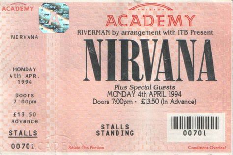 Nirvana Nirvana Concert, I'm With The Band, Band Posters, Concert Tickets, Room Posters, Concert Posters, Cool Posters, Special Guest, Music Poster