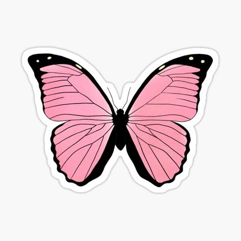 Cute and pretty pink butterfly sticker by Lonely Chiwawa Pink Butterfly Sticker, Butterfly Cake Topper, Single Stickers, Butterfly Stickers, Butterfly Cake, Pop P, Butterfly Printable, Butterfly Butterfly, Im A Barbie Girl