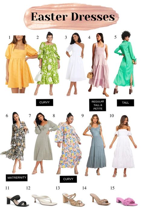 Easter Dresses and shoes Plus Size Easter Dress, Dresses For Easter, Dresses Tall, Shoes Slides, Easter Dresses, Dress Pastel, Pastel Dress, Tall Dresses, Dresses Spring