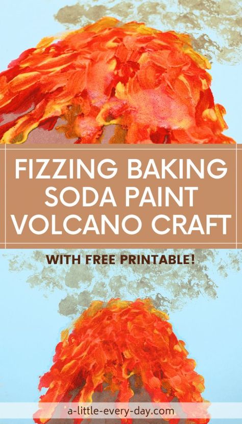 Preschool Volcano Craft, Volcano Crafts For Preschoolers, Volcanos For Preschool, Volcano Craft Preschool, Volcano Craft For Kids, Paint Volcano, Volcano Crafts, Volcano Preschool, Easy Volcano