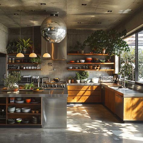 18+ Best Kitchen Designs That Perfectly Blend Industrial Elements with Comfort • 333+ Art Images Kitchen Interior One Wall, Industrial Kitchen Home Design, Kitchen Interior Industrial, Industrial Kitchen At Home, Home Industrial Kitchen, Restaurant Style Kitchen, Industrial Interior Design Kitchen, Kitchen Design Stainless Steel, Kitchen Ideas Industrial