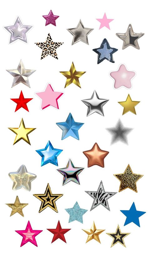 Stars Stickers Printable, Printable Wall Collage, Stickers Printable, Star Stickers, Printable Stickers, Wall Collage, Wall Printables, Collage, Stars