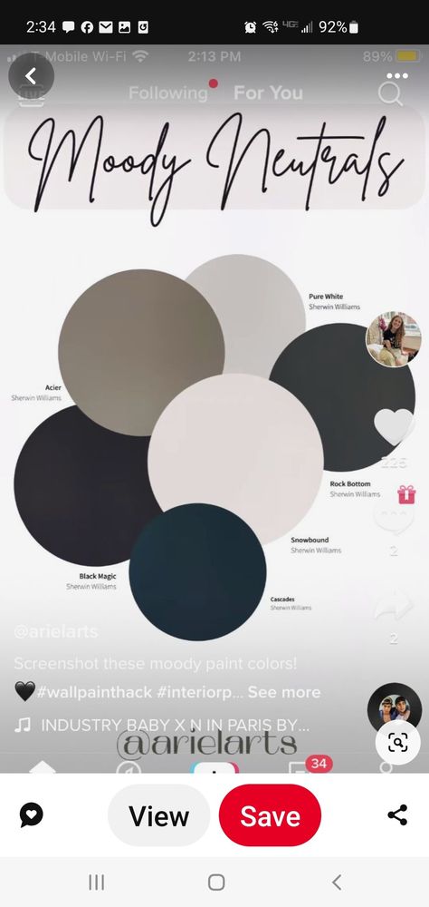 Black And Taupe Color Palette, Montana Interior, Taupe Color Palettes, Cream Color Scheme, Navy Paint, Hale Navy, Black Color Palette, Interior Color Schemes, House Color Schemes