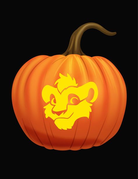 Lion King Pumpkin Carving, Lion King Pumpkin, Lion Pumpkin, Pumpkin Carving Stencils Free, Pumpkin Carving Stencils, Young Simba, Pumpkin Stencils, Pumpkin Carving Kits, Carving Stencils