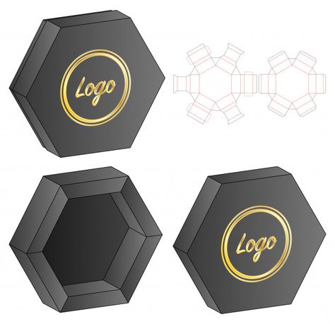 Hexagon Box Packaging, Hexagon Paper, Box Packaging Templates, Packaging Die Cut, Origami Templates, Hexagon Box, Keychain Display, Packaging Template Design, Fabric Box