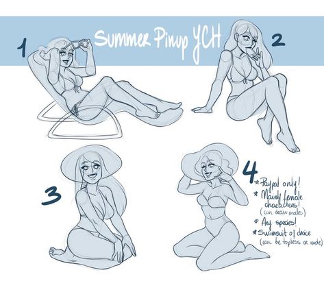 Pinup Poses Drawing Reference, Mom Poses Drawing, Mom Pose Reference, Eating Popsicle Pose Drawing, Pin Up Reference Pose, Art Body Poses, Summer Poses Drawing, Pin Up Poses Drawing, Pin Up Poses Reference