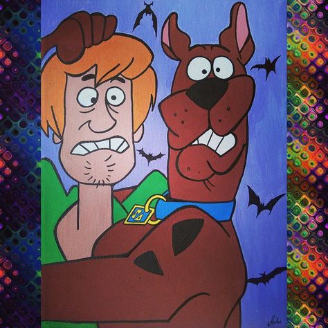 #me #painting #scoobydoo #shaggy #comics #scream #frighting #fear #cartoon #backtochild Big Cartoon Paintings, Halloween Character Paintings, Cartoons To Paint On Canvas, Halloween Cartoon Painting, Paintings Of Cartoons, Scooby Doo Canvas Painting, Scooby Painting, Cartoon Network Paintings, Aesthetic Painting Ideas Cartoons