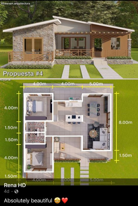 Small Modern Home Layout, Modern Home Layout, Timy Houses, Small House Blueprints, Home Layout, Small Cottage House Plans, Small Modern Home, House Plan Gallery, Architectural Design House Plans