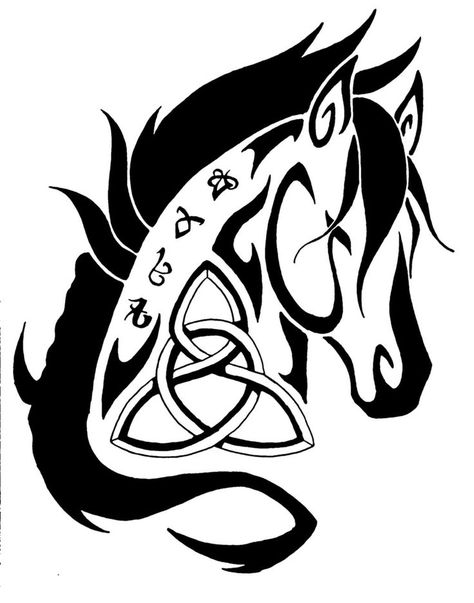 Celtic Horse Tattoo, Horse Symbol, Celtic Horse, Horse Tattoo Design, Kunst Tattoos, Horse Tattoo, Celtic Tattoos, Symbol Tattoos, Celtic Design