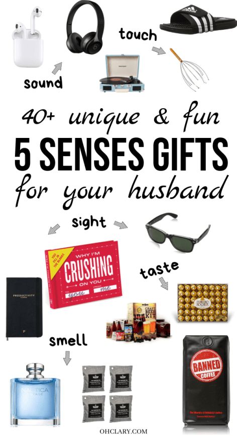 5 Senses Gifts for Husbands Who Love Unique and Creative Presents. This list of 40+ 5 Senses Gifts for him will help you create the perfect five senses gift basket for your man. Romantic and fun gifts for sound, smell, touch, taste, and sight that will instantly spice up your relationship and show him how much you care about him! #5senses #giftsforhim #giftsforhusband #boyfriendgiftsideas #boyfriendgifts 5 Senses Gifts For Him, 5 Senses Gifts, 5 Senses Gift For Boyfriend, 5 Senses Gift, Five Senses Gift, Senses Gift, Pinterest Valentines, Gifts For Husbands, Roses Valentine