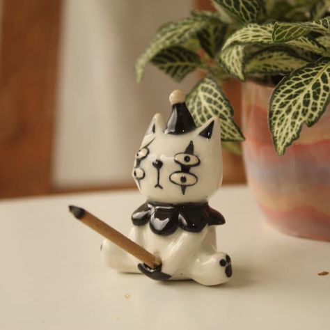 Tottopottery - Etsy Unique Gift Ideas For Him, Clay Wall Candle Holder, Unique Incense Holder, Polymer Clay Earring Holder, Cute Incense Holder, Cat Incense Holder, Incense Holder Clay, Ceramic Art Handmade, Incense Holder Ceramic