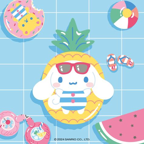 Pool Nail Art, Sanrio Summer, Cute Imagines, Aqua Mermaid, Happy 10th Anniversary, Walpaper Hello Kitty, Hello Kitty Friends, Pool Swimming, Ipad Background