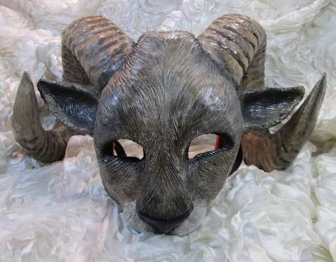 Ram Mask, Ram Sculpture, Sheep Mask, Goat Mask, Aries Ram, Big Horn Sheep, Art Mask, Animal Mask, Theatre Masks