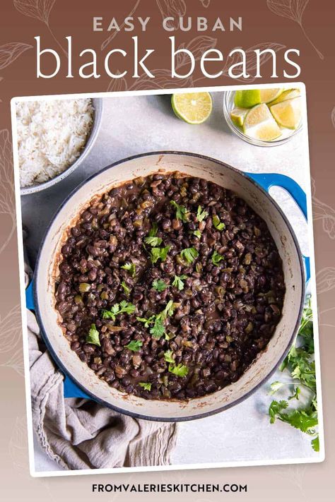 Cuban Beans, Cuban Black Beans, Canned Beans, Cuban Recipes, Yummy Sides, Black Beans, Yummy Dinners, Side Dish, 30 Minutes