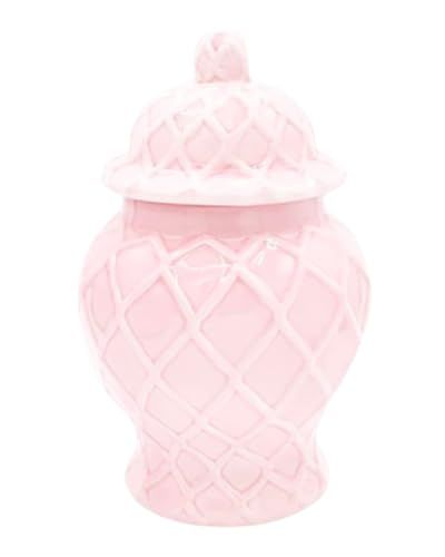 Generic 8 Oak Lane, Light Blue Textured Ginger Jar Choice of Blue, White or Pink (Pink Large) Pink Room Accents, Pink Decor For Room, Light Pink Home Decor, Pink Vintage Living Room, Baby Pink Room Decor, Pink Coastal Decor, Pink And Green Room Decor, Light Pink Decorations, Pink Decorative Pillows