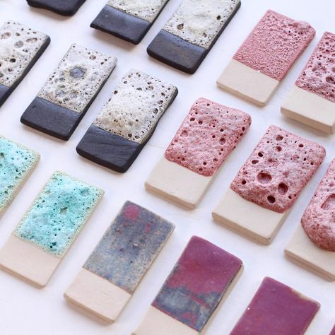 These test tiles showcase the diversity of results you can achieve - depending on the amount of coats applied, clay body and firing temperature 🤔 Some things to consider when brushing on your glazes 🧪👇 - Prepare Your Ceramic Piece: Start by ensuring that your ceramic piece is clean and free of any dust or debris. - Choose the Right Brushes: Select brushes suited to your desired coverage and detail requirements. - Stir the Glaze Thoroughly: Before application, thoroughly stir the brush-o... Ceramic Test Tiles, Garage Studio, Ceramic Glaze Recipes, Ceramic Glaze, Tile Inspiration, Glaze Recipe, Brushing, Ceramic Sculpture, Choose The Right