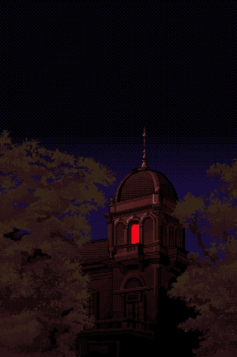 noirlac Creepy Pixel Art Wallpaper, Horror Pixel Art, Pixel Horror, Arte Pulp, Castlevania Wallpaper, Pixel Art Landscape, Pixel Art Background, Arte 8 Bits, 8bit Art