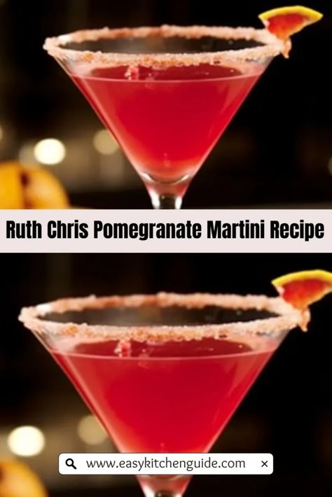 Pomegranate Martini Recipe, Fruity Rum Drinks, Pomegranate Drinks, Cranberry Martini, Cranberry Lemonade, Pomegranate Syrup, Martini Recipes Vodka, Pomegranate Martini, Ruth Chris