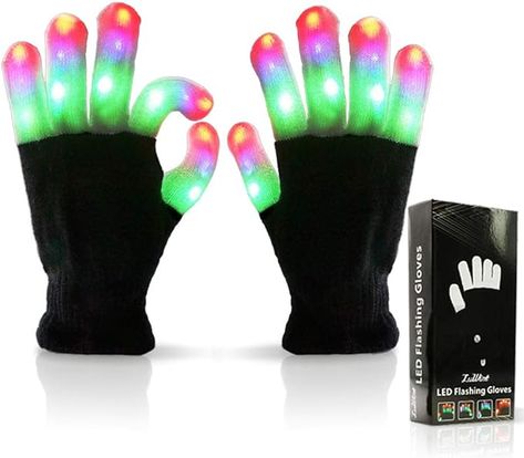 Luwint LED Colorful Flashing Finger Lighting Gloves Led Gloves, Skating Party, Finger Lights, Funny Presents, Christmas Party Favors, Novelty Toys, Presents For Kids, Christmas Stocking Stuffers, Toys Gift