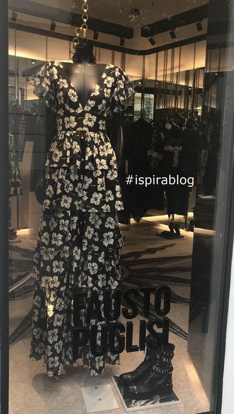 Fausto Puglisi Milan - Summer 2018 - Womenswear Collection - black and white flowered long dress with black leather boots 2018-08-10 #faustopuglisi #ispirablog Long Floral Skirt Black, Black Silk Floral Print Dress, Milan Summer, Black Floral Print Beachwear Dress, Luxury Black Floral Print Maxi Dress, Long Flower Dress, Slytherin Clothes, Fausto Puglisi, Classic Style Outfits