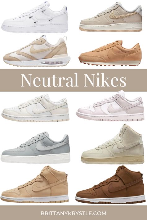 Trending Neutral Nike Sneakers Spring 2023 Shoe Wishlist.  These trending neutral nike shoes for women are on every sneaker lover’s wishlist: Nike Dunks, Air Force 1’s, Air Jordans, and more low and high top styles in the blog! 


Neutral sneaker style. Most wanted women's sneakers. 
#streetwear #vanillagirlaesthetic Leather Nike Shoes Women, Must Have Sneakers Women, Sneakers Spring 2023, Neutral Nike Shoes, Nikes For Women, Low Sneakers Outfit, Neutral Sneakers Women, Nike Air Force High Tops, Neutral Sneakers