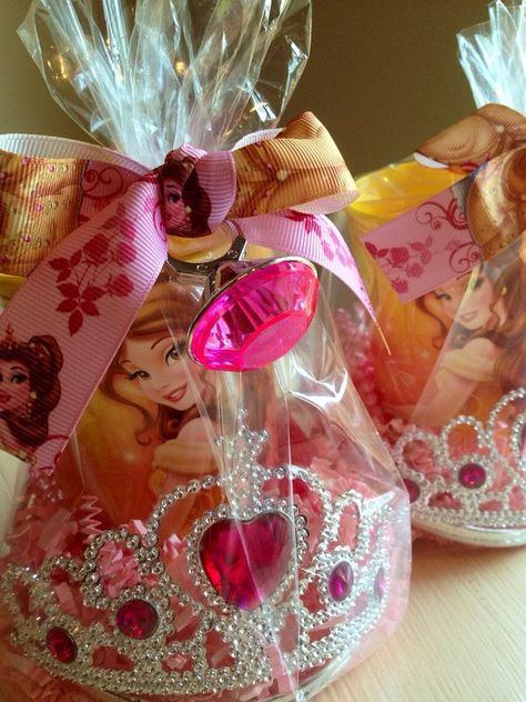 Princess Birthday Goodie Bags Ideas, Belle Party Favors, Belle Birthday Party, Princess Favors, Princess Crowns, Princess Birthday Party Decorations, Belle Birthday, Disney Princess Birthday Party, Princess Theme Birthday